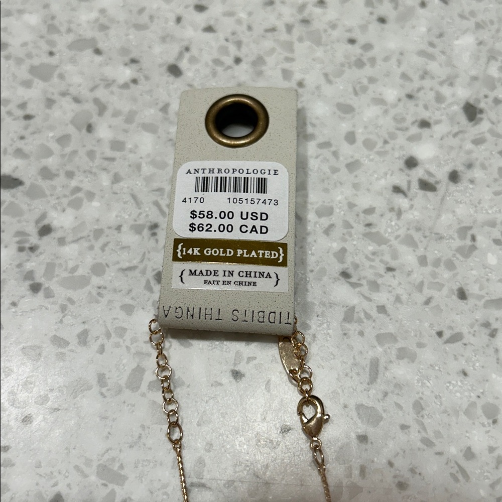 Anthropologie Aries Gold Zodiac Charm Necklace - Picture 4 of 4